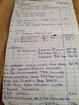 George Melly's Bar Bill